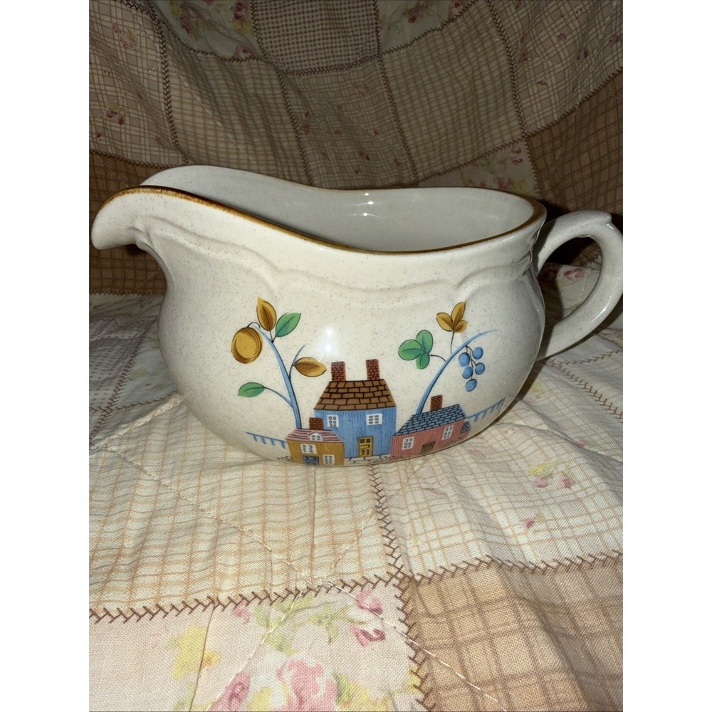 Vintage Gravy Boat International Stoneware Farmhouse Country Cottage